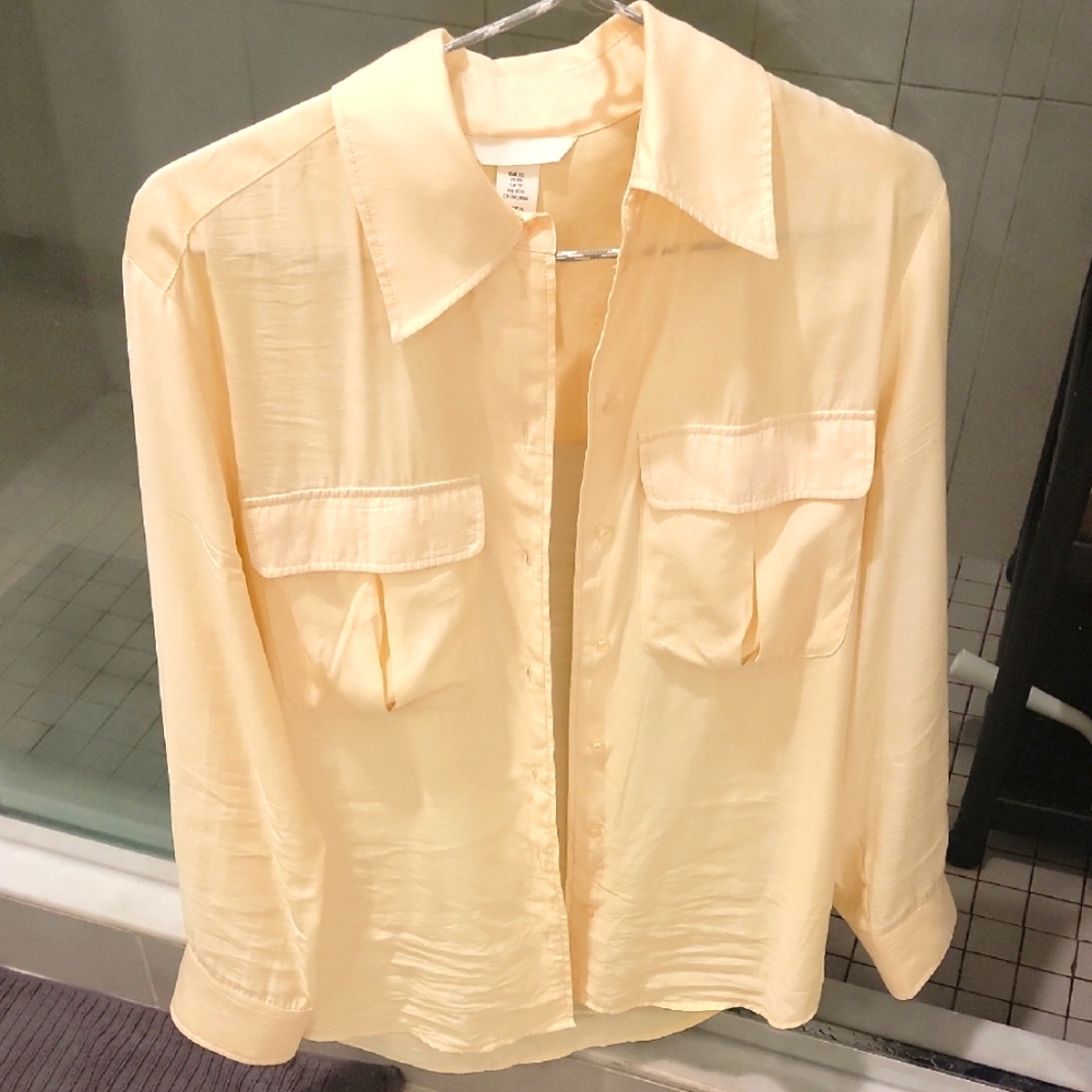 H&M Cream Button-Up Blouse
